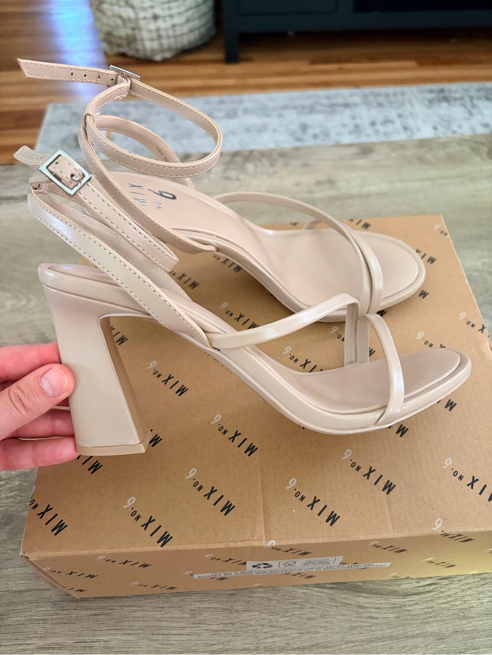 Mix No. 6 Blush Nude Strappy Ankle Strap Sandals